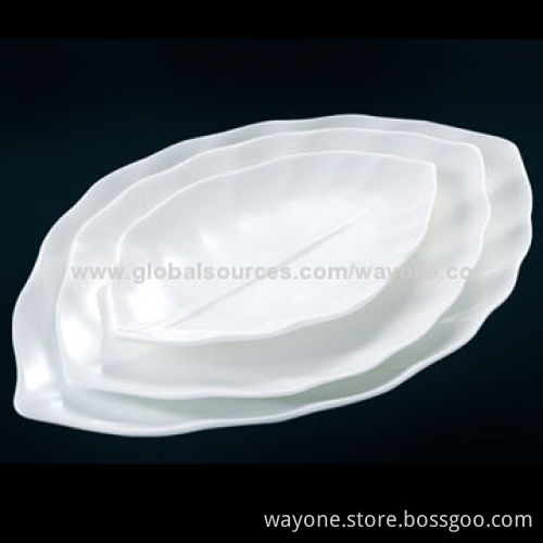 White leave plate, new bone china, with various sizes, hotel ware, food-safe, lead-free
